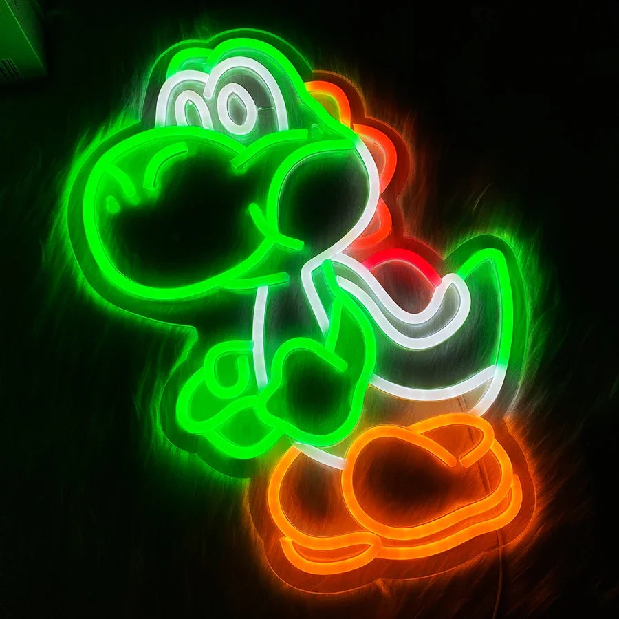 Neon de Parede Yoshi Mario
