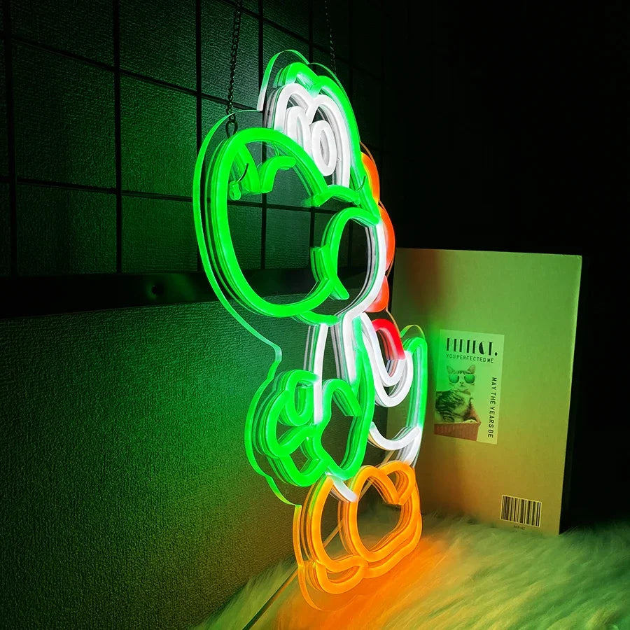 Neon de Parede Yoshi Mario