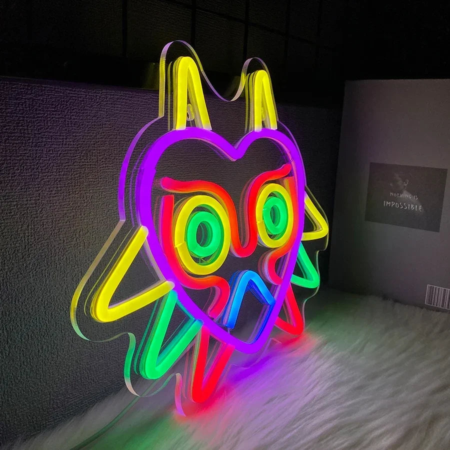 Neon de Parede Máscara Majora Zelda