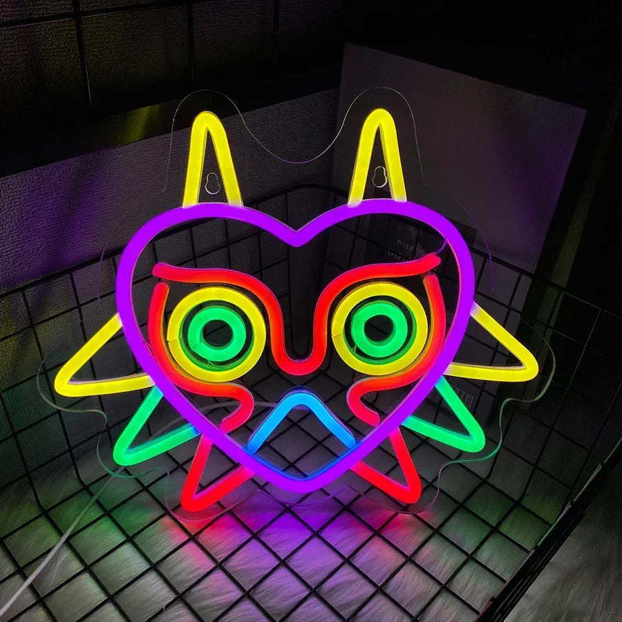 Neon de Parede Máscara Majora Zelda