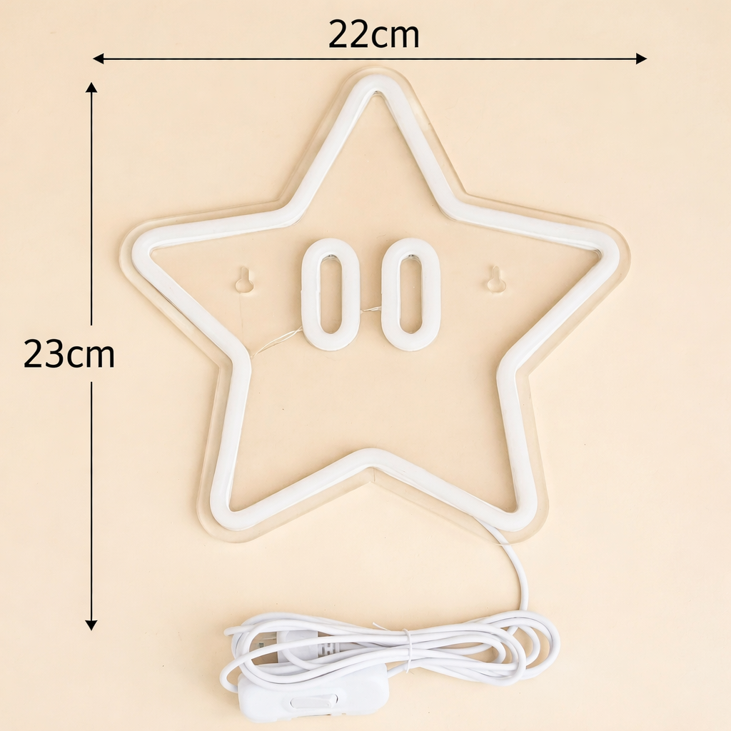 Neon de Parede Power Up Super Estrela